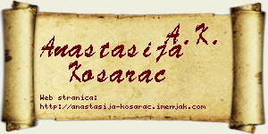 Anastasija Košarac vizit kartica